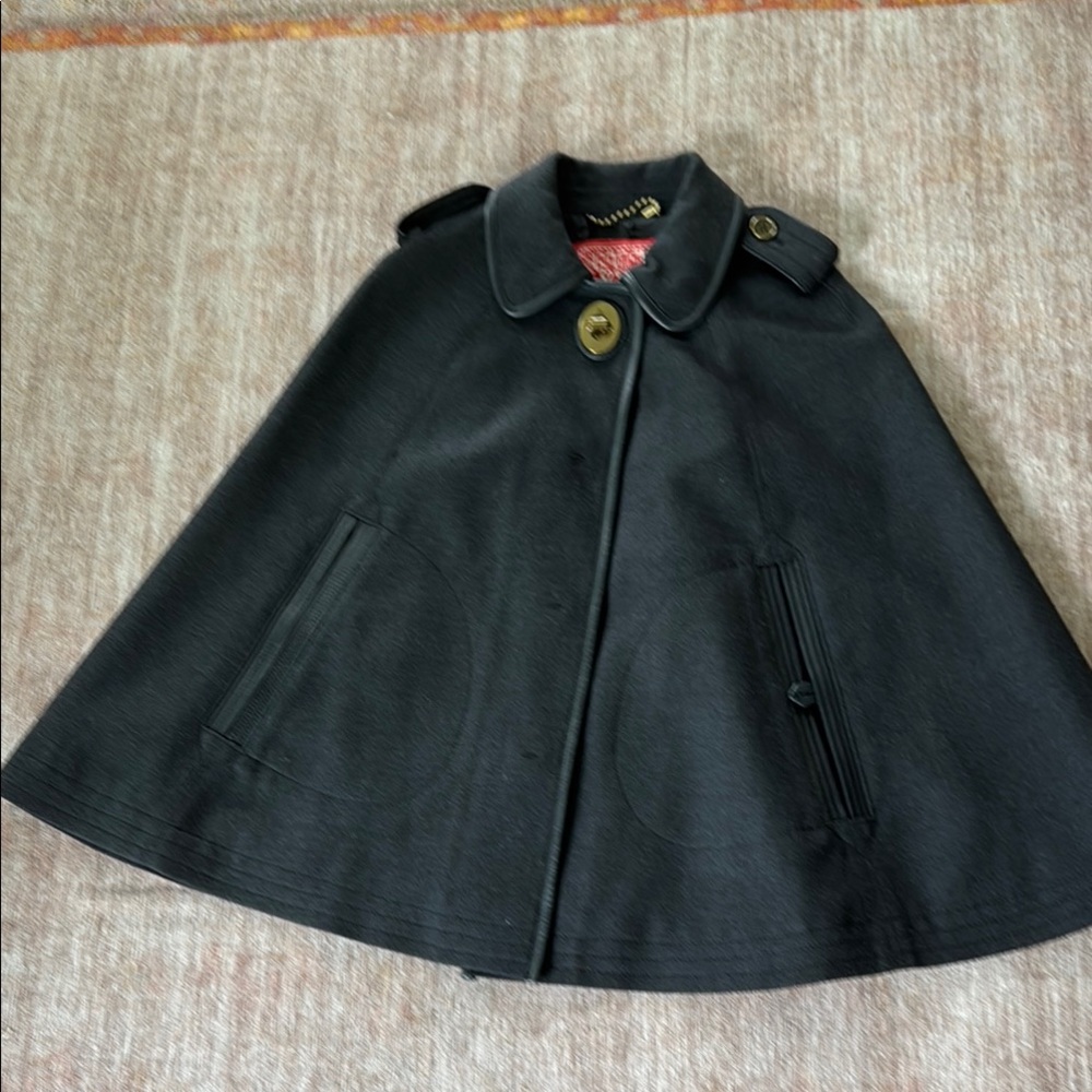 Coach Black Cape with Button Details